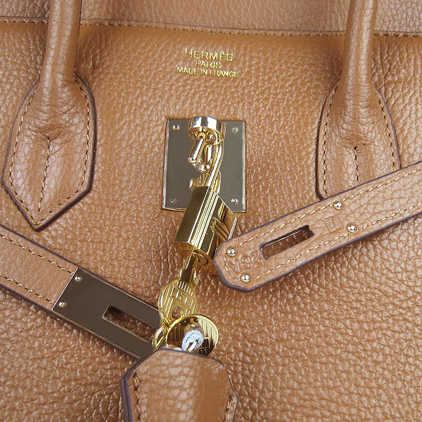 High Quality Fake Hermes Birkin 35CM Togo Leather Bag Coffee 6089